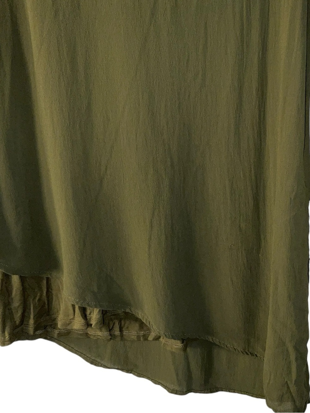 Chico's Olive Green Asymmetric Long-Sleeve Tee - Picture 2 of 7